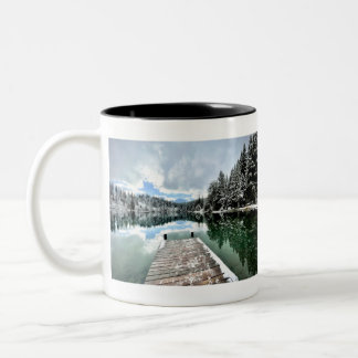 Wintertag am Crestasee Tweekleurige Koffiemok
