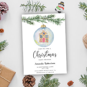 Wintertak met speelgoed-baby shower kaart