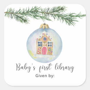 Wintertak met speelgoed - Baby's eerste bibliothee Vierkante Sticker