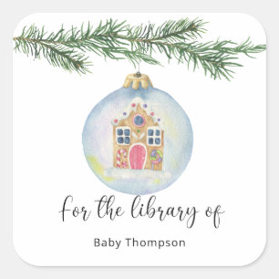 Wintertak met speelgoed - Baby's eerste bibliothee Vierkante Sticker