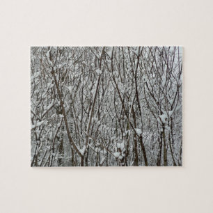 wintertakken met sneeuwdekking legpuzzel