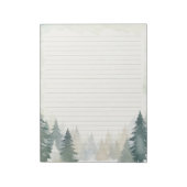 Winterthema groene dennenbomen bekleed notitieblok (Gedraaid)