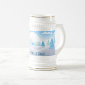 Winterthema Vrolijk Kerstfeest Stein Bierpul (Voorkant rechts)
