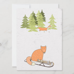 Wintertijd- Slapende Fox - Illustratie