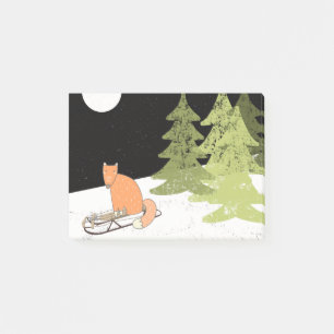 Wintertijd- Slapende Fox - Illustratie Post-it® Notes