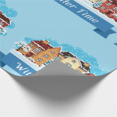 Wintertijd sneeuwen cadeaupapier