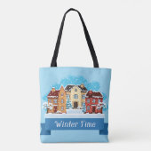 Wintertijd sneeuwen draagtas (Achterkant)