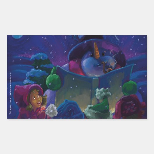 Wintertijdlezen Rechthoekige Sticker (Voorkant)