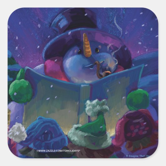 Wintertijdlezen Vierkante Sticker (Voorkant)