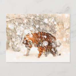 Wintertijgers Briefkaart