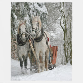 Wintertime Sleigh Ride Fleece Deken