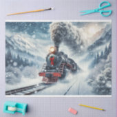 Wintertrein met kerstkrans Decoupage Tissuepapier (Craft)
