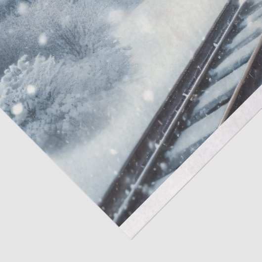 Wintertrein met kerstkrans Decoupage Tissuepapier (Detail)