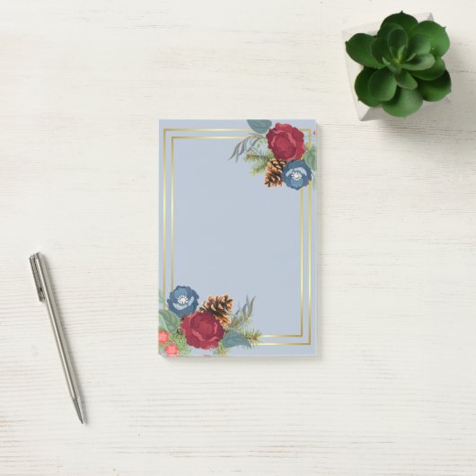 Wintertrouw burgundy turkooisblauw modern post-it® notes (Kantoor)