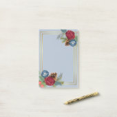 Wintertrouw burgundy turkooisblauw modern post-it® notes (Op bureau)