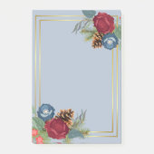 Wintertrouw burgundy turkooisblauw modern post-it® notes (Voorkant)