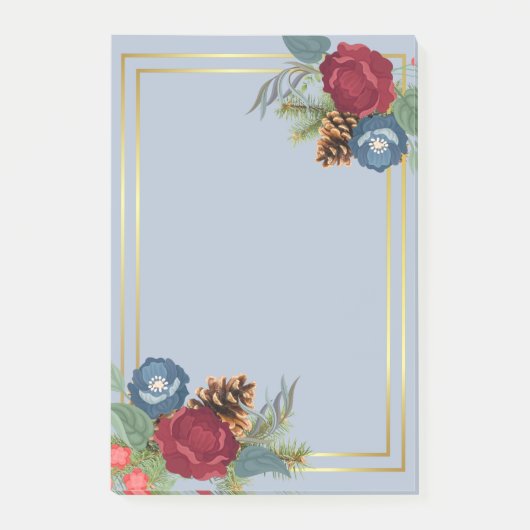 Wintertrouw burgundy turkooisblauw modern post-it® notes (Voorkant)