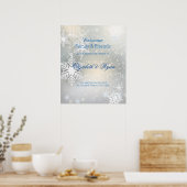 Wintertrouw, Sneeuwvlokken, Op maat gemaakte welko Poster (Keuken)