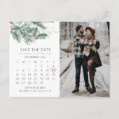 Wintertrouwkalender Sla het datum Briefkaart op (Voorkant)
