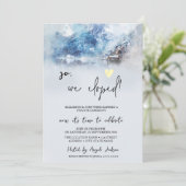 Wintertrouwvluchtwedding op bergmeer   kaart (Staand voorkant)