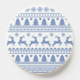 Wintertrui-patroon Blauw Pop Socket-telefoongreep PopSocket