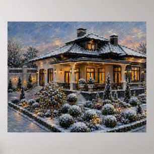 Wintertuin landgoed olieverfposter poster
