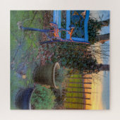 Wintertuin op zonsondergang legpuzzel (Horizontaal)