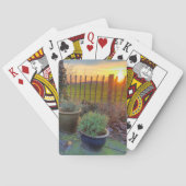 Wintertuin op zonsondergang pokerkaarten (Achterkant)