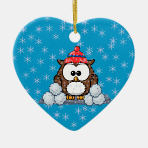 winteruil keramisch ornament