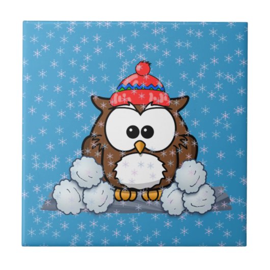 winteruil tegeltje (Voorkant)