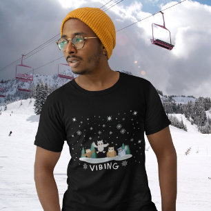 Winteruilen schaatsen in de winter en vibren t-shirt