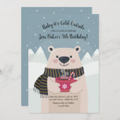 Winteruitnodiging Beer Kaart (Voorkant / Achterkant)