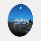 WinterUitzicht op Mount Shasta, CA Keramisch Ornament (Rechts)