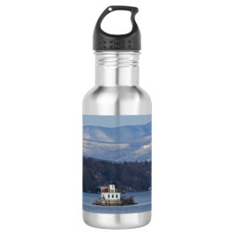 WinterUitzicht van de vuurtoren van Esopus Meadows Waterfles