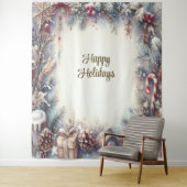 Wintervakantie achtergrond wandkleed (In situ)