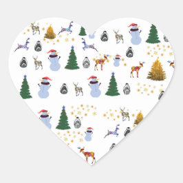 Wintervakantie hart Stickers, glanzend Hart Sticker