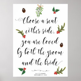 wintervakantie kiezen voor een stoelbord poster