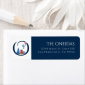 Wintervakantie | Letter O Monogram Adreslabel Etiket (Insitu)