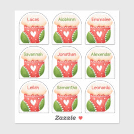 Wintervakantie Naam Stickers