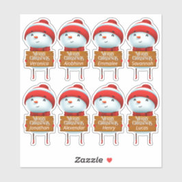 Wintervakantie Naam Stickers