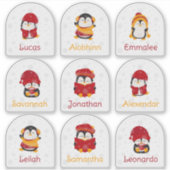 Wintervakantie Naam Stickers (Voorkant)