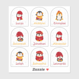 Wintervakantie Naam Stickers