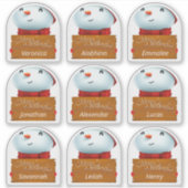 Wintervakantie Naam Stickers (Voorkant)