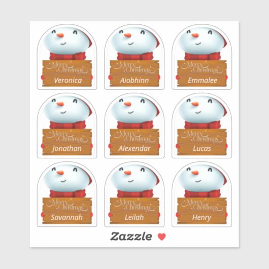 Wintervakantie Naam Stickers (Vel)