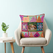 Wintervakantie Patchwork Foto Kussen (Stoel)