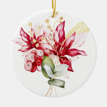 Wintervakantie rode poinsettia waterverf bloemen