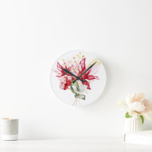 Wintervakantie rode poinsettia waterverf bloemen