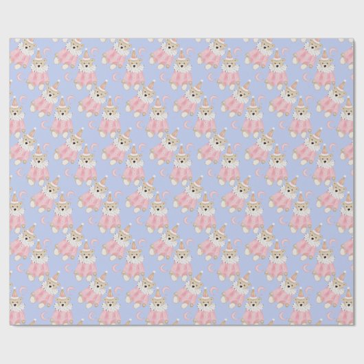 Wintervakantie Roze beren kinder dessin Cadeaupapier (Vlak)