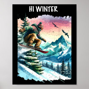 Wintervakantie Snowboarden Kerstmis Kerstmis Snowb Poster