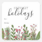 Wintervakantievloed van en naar vierkante sticker (Voorkant)